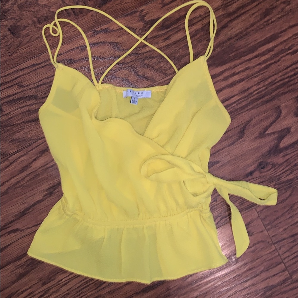Yellow crop tank top
